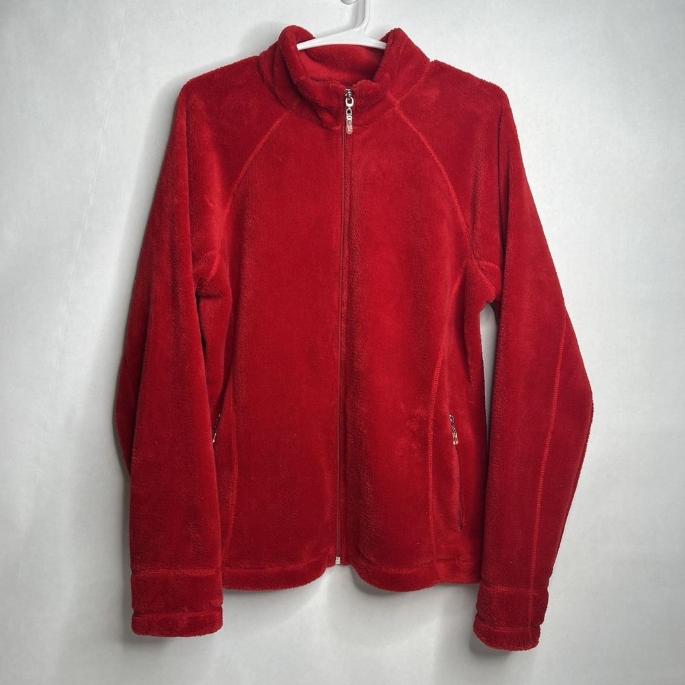 Danskin Now Women's Full Zip Fleece Track‎ Jacket Bright True Red Large (12-14)